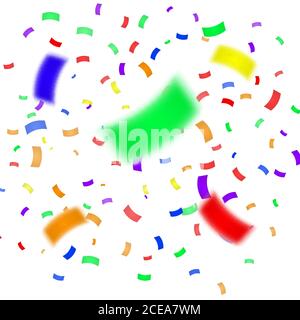 Fallen bunte Konfetti isoliert auf weißem Hintergrund. Stock Vektor