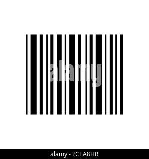 Barcode-Symbol schwarz-weiß. Abbildung der Produktkennnummer für Technologie-Symbole. Stock Vektor