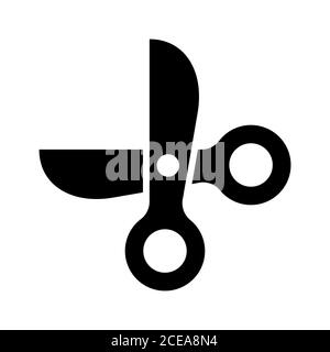 Schere Symbol schwarz Silhouette Symbol Schneiden Werkzeug Vektor Illustration Stock Vektor