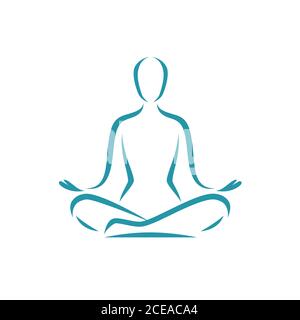 Yoga-Logo. Meditation, Spa, Schönheit Symbol Stock Vektor