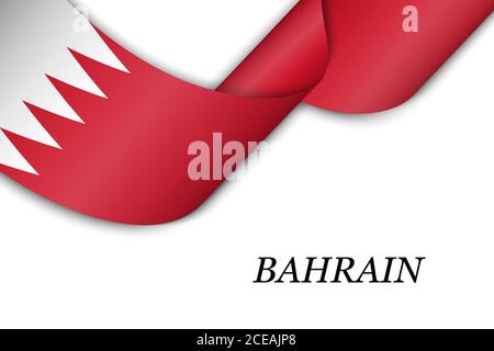 Winkende Band oder Banner mit Flagge von Bahrain. Für Independence day Poster Design Template Stock Vektor