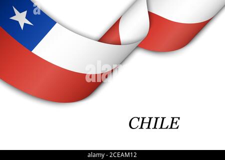 Winkende Band oder Banner mit Flagge von Chile Stock Vektor