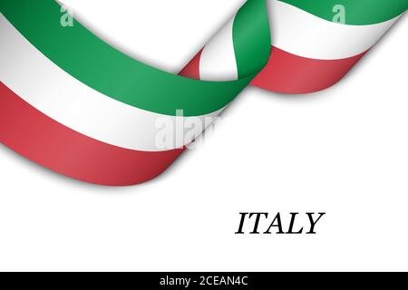 Winkende Band oder Banner mit Flagge von Italien Stock Vektor