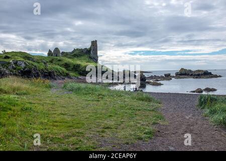 Ruinen von Dunure Castle an der Westküste Schottlands In South Ayrshire Stockfoto