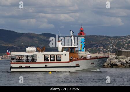 Port de Saint Tropez, Frankreich - 31. August 2020 - Landschaft Leuchtturm, Meer, Sommer - Credit Ilona Barna BIPHOTONEWS Stockfoto