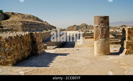 Archäologische Stätte von Monte Alban, Oaxaca, Mexiko Stockfoto