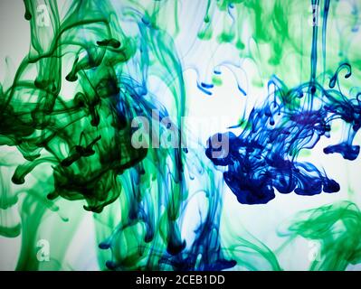 Grüne und blaue Tinten Stockfoto