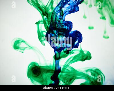 Grüne und blaue Tinten Stockfoto