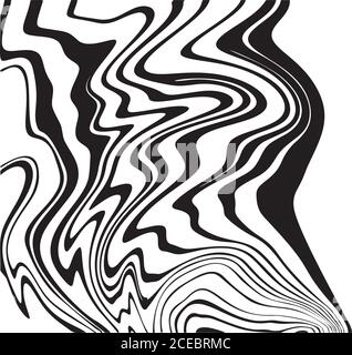 Vektor abstrakt Hintergrund schwarz Streifen Zebra Print-Effekt auf weiß. Flüssiges Design Stock Vektor