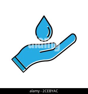Symbol für Wassermanagement, Symbol für Hand- und Fallwasser. Vektor der Designvorlage Stock Vektor Symbol für Wassermanagement, Symbol für Hand- und Fallwasser. Vektor der Designvorlage Stock Vektor