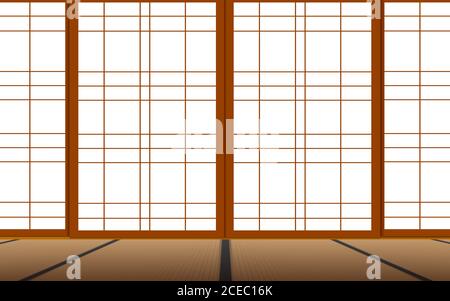 Japanisches Zimmer im Haus Stock Vektor