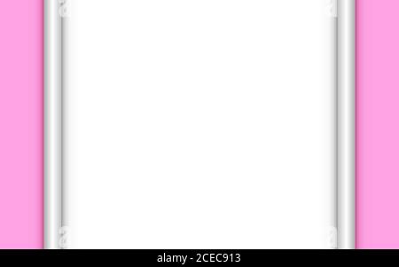 Weiße Papierrolle auf dem rosa Papierhintergrund Stock Vektor