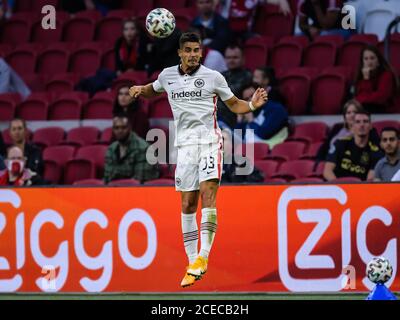 AMSTERDAM, NIEDERLANDE - AUGUST 29: Andre Silva von Eintracht Frankfurt während des Vorsaison-Spiels zwischen Ajax und Eintracht Frankfurt am 29. August 2020 in Amsterdam, Niederlande. *** Ortsüberschrift *** Andre Silva Stockfoto