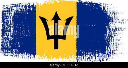 Barbados Flagge Pinselstrich Stock Vektor