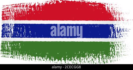 Gambia Flagge Pinselstrich Stock Vektor
