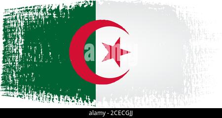 Algerien Flagge Pinselstrich Stock Vektor