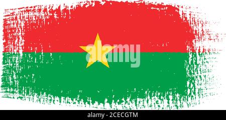 Burkina Faso Flagge Pinselstrich Stock Vektor