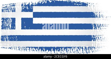 Griechenland Flagge Pinselstrich Stock Vektor