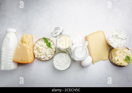 Frische Milchprodukte Stockfoto