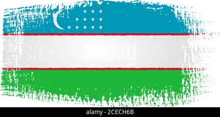 Usbekistan Flagge Pinselstrich Stock Vektor