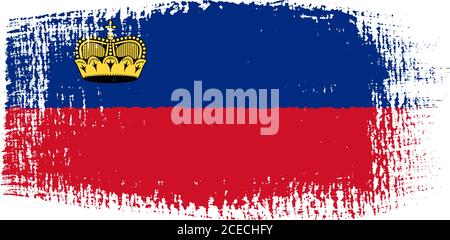 Liechtenstein Flagge Pinselstrich Stock Vektor
