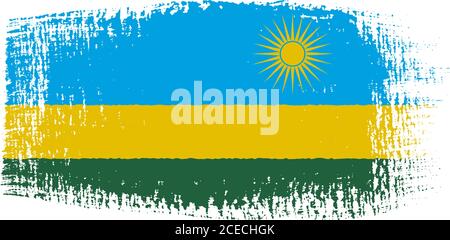Ruanda Flagge Pinselstrich Stock Vektor