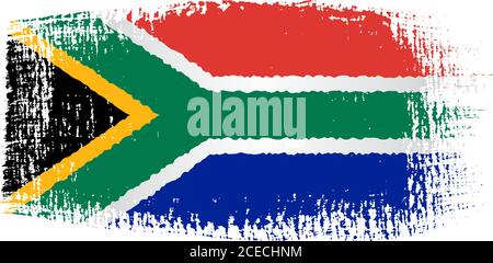 Südafrika Flagge Pinselstrich Stock Vektor
