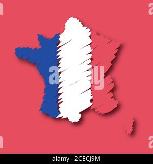 Frankreich Flagge Karte Stock Vektor