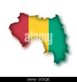 Flagge der Guinea-Karte Stock Vektor