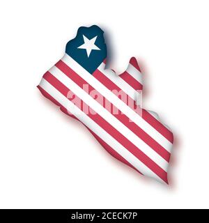 Liberia-Kartenflagge Stock Vektor