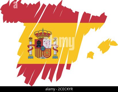 Spanien Kartenflagge Stock Vektor