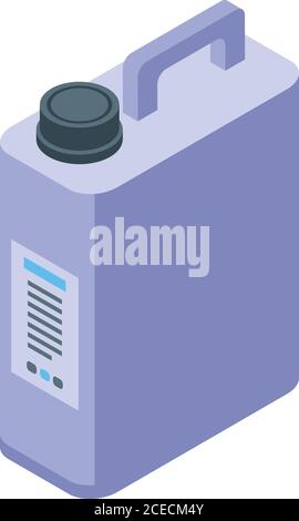 Symbol für Desinfektionsmittelbehälter, isometrisch Stock Vektor