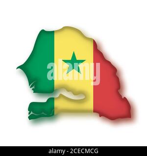 Kartenflagge senegal Stock Vektor