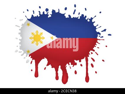 Philippinen-Spritzflagge Stock Vektor