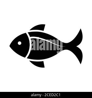 Fish Icon schwarze Silhouette. Symbol für das Fischereilogo. Stock Vektor