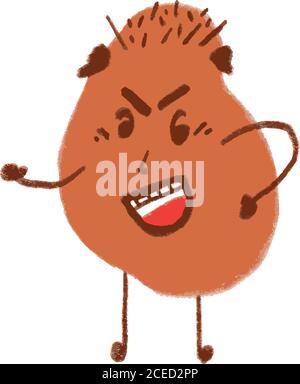 Wütend Kartoffel Cartoon-Charakter Stock Vektor