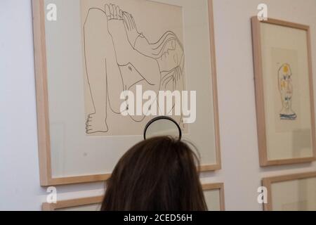 London 1. September 2020 Atelier Picasso im Bastian London vom 3. September bis 31. Oktober 2020. Diese Ausstellung zeigt Picassos Atelier in Cannes als ein immersives Erlebnis innerhalb der Galerie. Kredit: Ian Davidson/Alamy Live Nachrichten Stockfoto