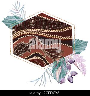 Ornament im Stil australischer Ureinwohner. Stockfoto