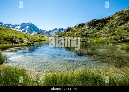 Lauzon Lagune in den französischen Alpen Stockfoto
