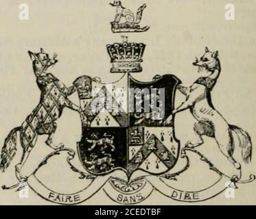 . Das Peerage des Britischen Reiches wie derzeit vorhanden : arrangiert und gedruckt aus den persönlichen Mitteilungen des Adels. Gordon von Strathavon und Glenlivet 1660, Scotchhonors; Baron Meldrum of Morven in Großbritannien, 1815. Bart. 1625. Genealogie. – Siehe Genealogischer Band. Motto. – i^-auao, non astutia : durch Tapferkeit, nicht durch Handwerk – Bydand. Stadtresidenz. – Li. Chapel Street, Grosvenor Place. Sitze. - Xhoyne Castle, Aberdeenshire ; und Orton-Longueville, Huntingdon. Sicherheitenanreize. [Ausgabe des Hon. Lieut.-Col. John Gordon, ältester Onkel des heutigen Marquis.] 1 John, Major-Gen. H Stockfoto