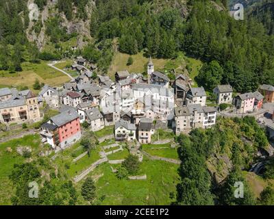 Das Dorf Fusio auf Maggia Tal in der italienischen Teil der Schweiz Stockfoto