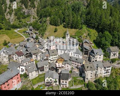 Das Dorf Fusio auf Maggia Tal in der italienischen Teil der Schweiz Stockfoto