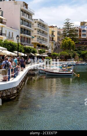 AGIOS NIKOLAOS, Hafen, Kreta Griechenland Stockfoto