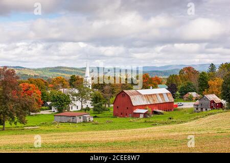 Ländliches Herbst Motiv Peacham, Vermont, USA. Stockfoto