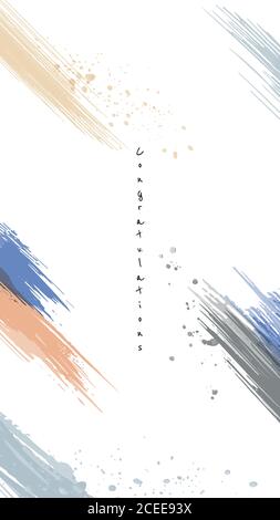 Abstrakt vertikalen Hintergrund minimales Design mit Erde Ton Aquarell Pinsel. Künstlerische Aquarell Splash Vektor als Element in der d verwendet Stock Vektor