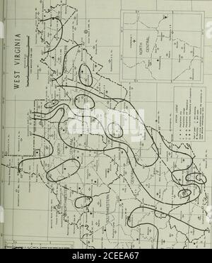 . Klimatologische Daten, West Virginia. DURCHSCHNITTSTEMPERATUR WEST VIRGINIAMAY 1957 / H ^U^ ?^ - 1, Og JX 1 – Z /^ o ^ - ^ . . ^ T i ^ s i „ S» bis^ l:i  . ^T 2 ..}&gt; Stockfoto