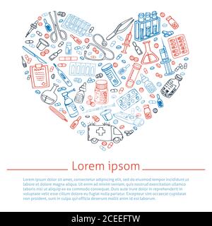 Gesundheitskritze im Herzen geformt. Vektorvorlage Stock Vektor