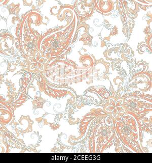 Damast Paisley nahtlose Vektor-Muster. Blumen Vintage Hintergrund Stock Vektor