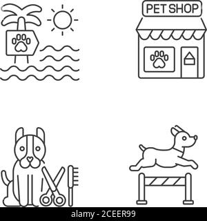 Lineare Symbole für die PET-Industrie Stock Vektor