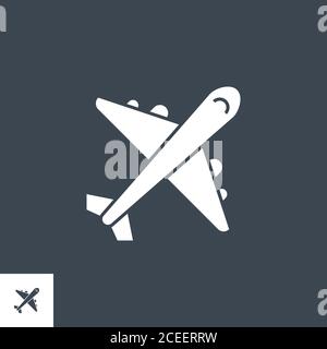 Flugzeug verwandte Vektor glyph Icon. Stock Vektor